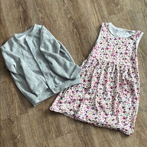 Amazon Kids Floral Dress and Gray Cardigan Set